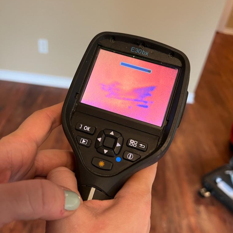 Water damage found! Hidden in the wall but it won’t get away from us. We will get this dried and treated quickly to prevent further damage and mould. #waterdamage #restorationexperts #winmar