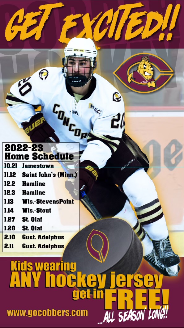 YouthHockeyHub's tweet photo. 🚨🚨🚨YOUTH PLAYERS🚨🚨🚨 

Who: Concordia Cobbers vs. St. John's Johnnies
What: Wear a youth jersey and see the game FREE
Where: Moorhead Sports Center
When: Tonight - 7 PM 
Why: LITERAL FREE HOCKEY https://t.co/iW1o7gVZID