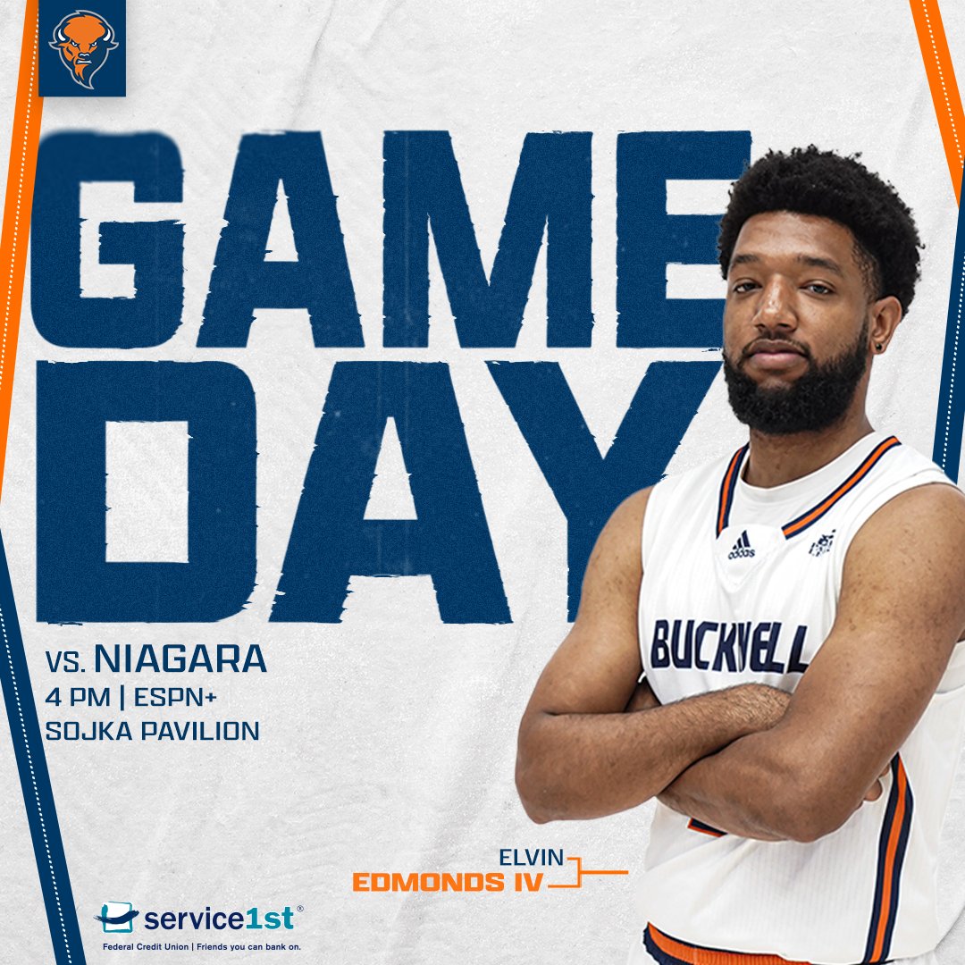 It's GAME DAY! See you at Sojka at 4 p.m. #rayBucknell #TheBisonWay

🆚 <a href="/NiagaraMBB/">Niagara Basketball</a> 
⏰ 4 p.m.
📍 Sojka Pavilion, Lewisburg, Pa.
📺 ESPN+ (es.pn/3tskaXM)
📻 WKOK (bit.ly/3TuTq3q)
📊 bit.ly/3tqsLKs
📰 bit.ly/3hE9bYk