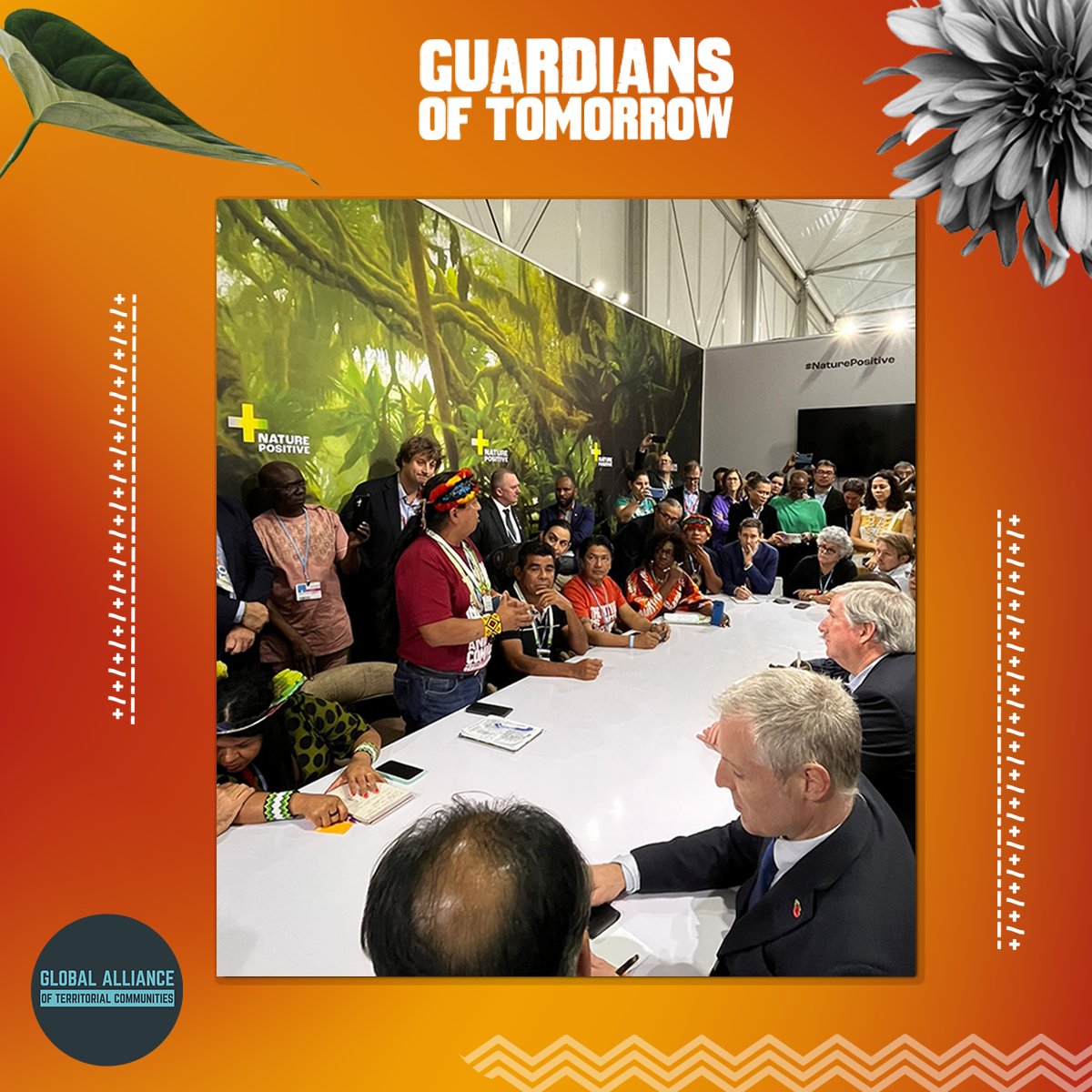 globalalliancet's tweet photo. #COP27 Governments, NGOs and philanthropic leaders recognize the unavoidable role of indigenous and local communities to fight climate change. We unite in cross-cutting, ambitious partnership, acting together to save the forests of the world. #GuardiansofTomorrow https://t.co/hVSmcSQL7Q