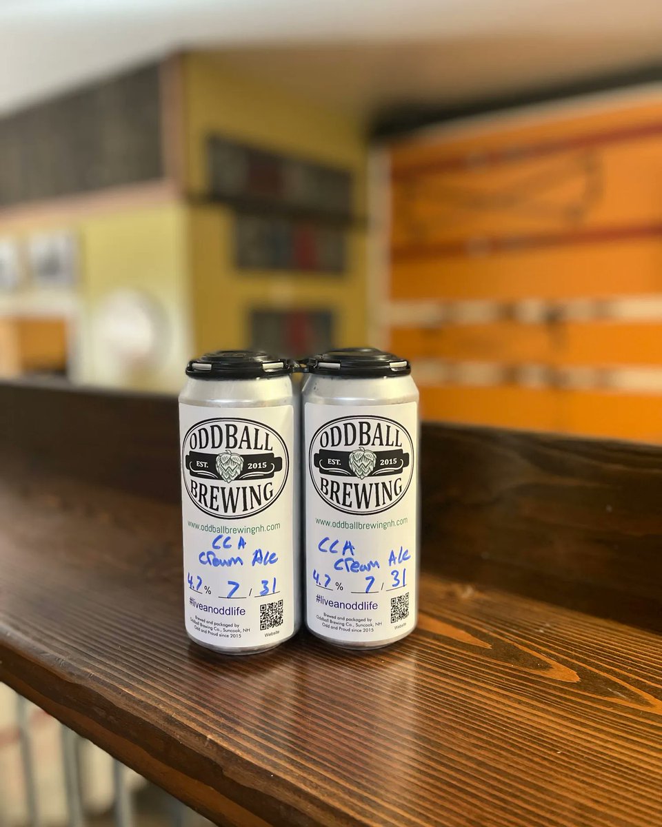 We still have some CCA Cream Ale on sale in the taproom, come grab yours today and save!

We also have 8 on tap with some styles almost gone. Check us out today from 12-6 and tomorrow (Sunday) from 12-5.

#liveanoddlife #nhbrewers #nhbeer #nhcraftbeer