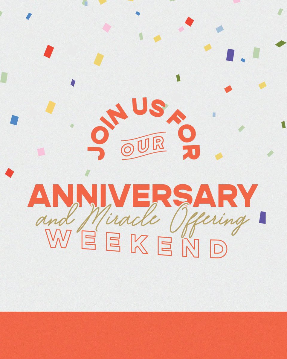 We're so excited to worship, celebrate, and give toward all God is doing with you today! From the beginning to the end, the whole service is special. Make sure to get here early and grab a seat!