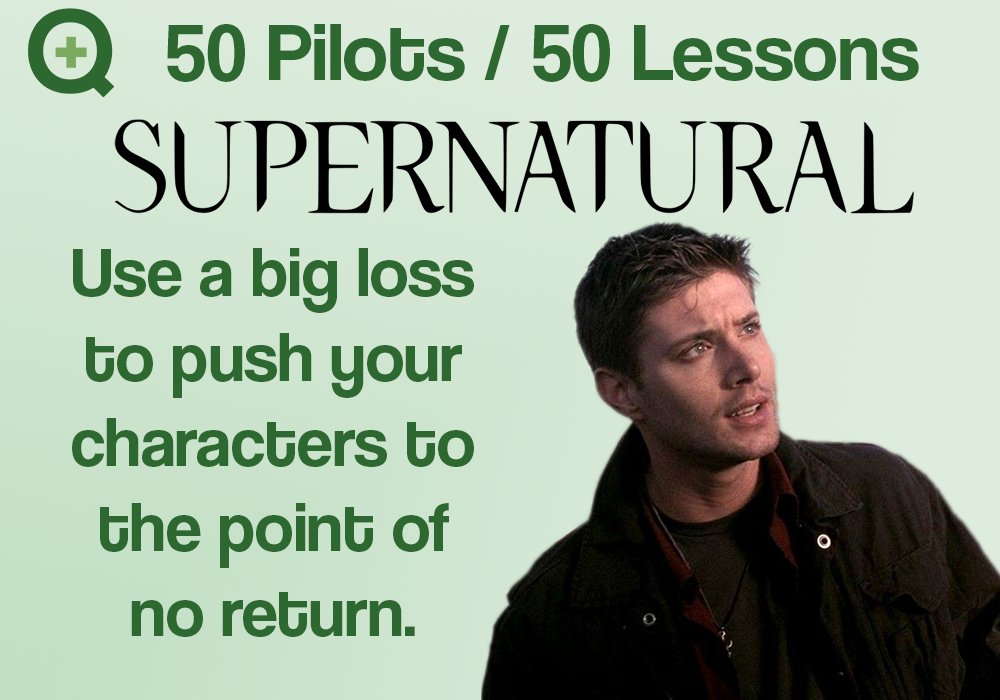 inmyqueuepod's tweet photo. #50Lessons: The first episode of Supernatural ALMOST returns Sam to status quo, until he sees his girlfriend murdered by the same evil that killed his mother. That pushes him to join Dean in hunting demons and find their father, getting the Winchesters on their journey together. https://t.co/x3TNL9yEkP