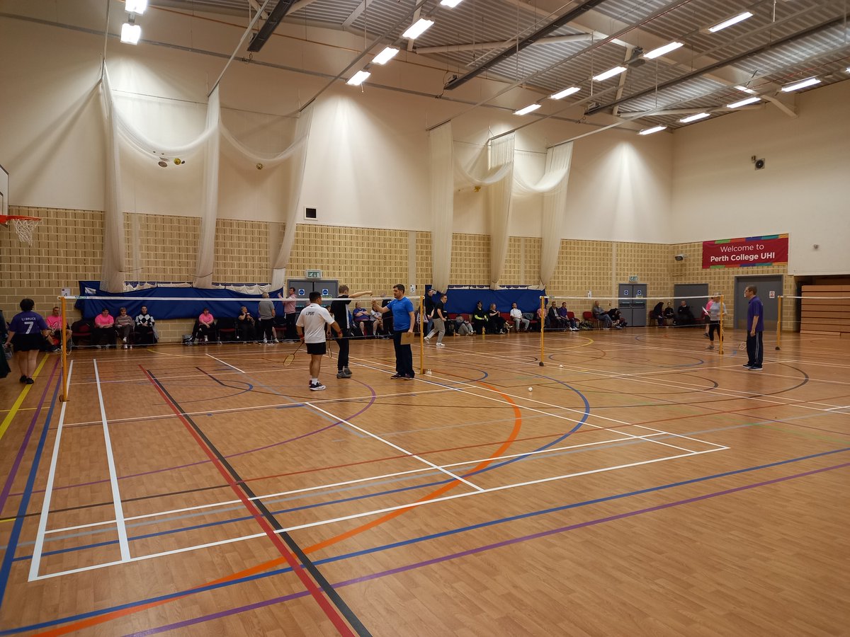 Great turn out for Perth &amp; Kinross Disability Badminton Tournament, furthest travelled player is from Shetland😀 Huge thanks to Graeme @PerthPKDS for organising &amp; running, and the volunteers from <a href="/GlenearnBadm/">Glenearn Badminton</a>, Crieff BC &amp; Glasgow Disability BC <a href="/SBUTayside/">SBU Tayside</a> <a href="/BadmintonScot/">BadmintonScot</a>