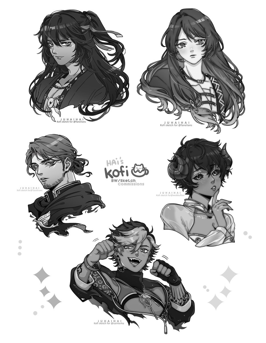 [COMM] Totally not reposting this cos i made a mistake with the names ;;; dgdfdg but YAS thank you for the kofi comms!!! 💖😘☕️☕️☕️ #kofi #Commission 