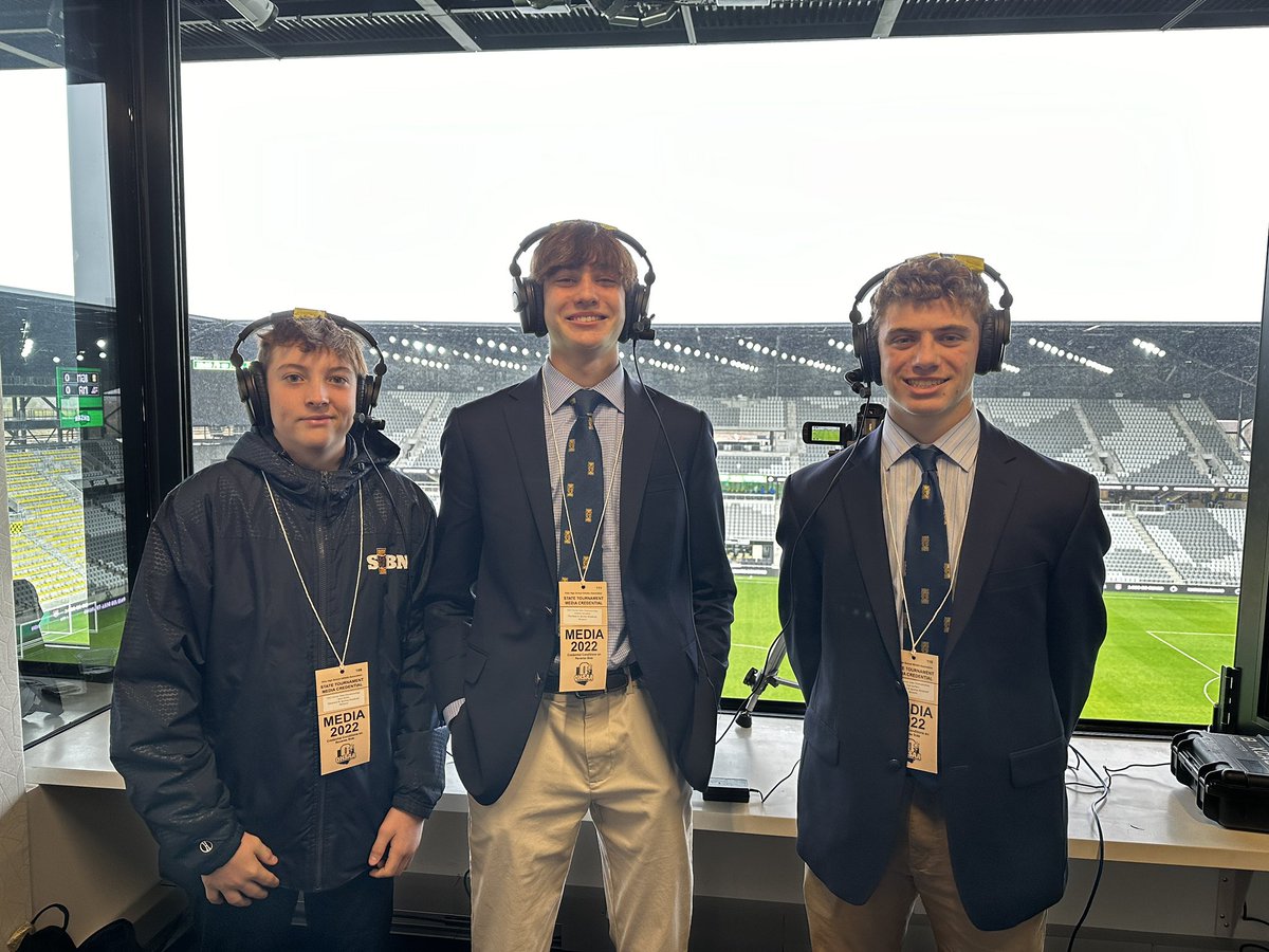 SIHSSports's tweet photo. SOC: Our SIBN broadcasters for this afternoon’s match-up between Saint Ignatius and New Albany! 
#GoCats 

📻: https://t.co/l30iQVte8J
📺: https://t.co/PX5K29Yrv4 https://t.co/YL9HH1FOCR