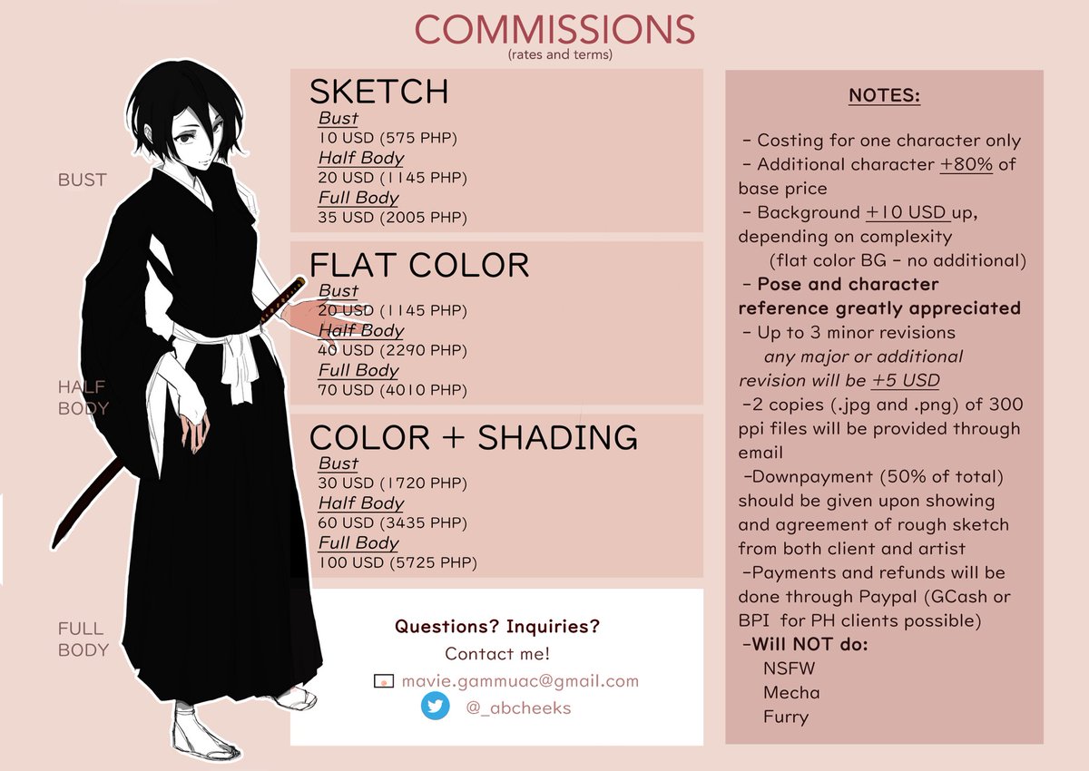 _abcheeks's tweet image. 📍comms deets (with updated prices) 🌟