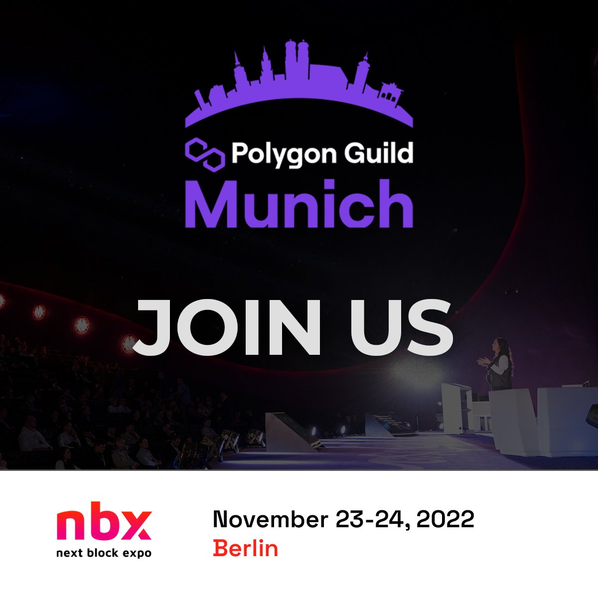 PolygonMunich's tweet photo. We just formed about a month ago, and we've hit the ground running! 
One event hosted and already setting up for expos 😏

Reserve your tickets to the @nextblockexpo at https://t.co/ZxfaH6uVWK 

Use discount code: PolygonGuildMunich-NBX to get 25% off tickets when you buy online! https://t.co/mWCHfkKN0G