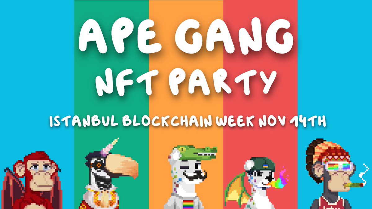 Market red, party green 🎉

Let’s go ape @IstanbulBlockWk 

@Bridgrxyz 
@Ethlas_Official 
@CrowdFJ 
@MFNOfficial_ 
@UnderKong 

#WEAREAPEGANG 
#IBW22