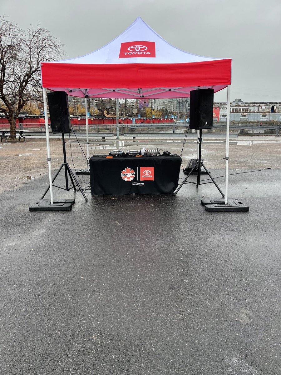 Setup and ready to bring vibes in Old #Montreal for  #KickItWithToyota #WorldCup2022 <a href="/fusecreate/">FUSE Create</a>  <a href="/ToyotaCanada/">Toyota Canada</a> #Soccer