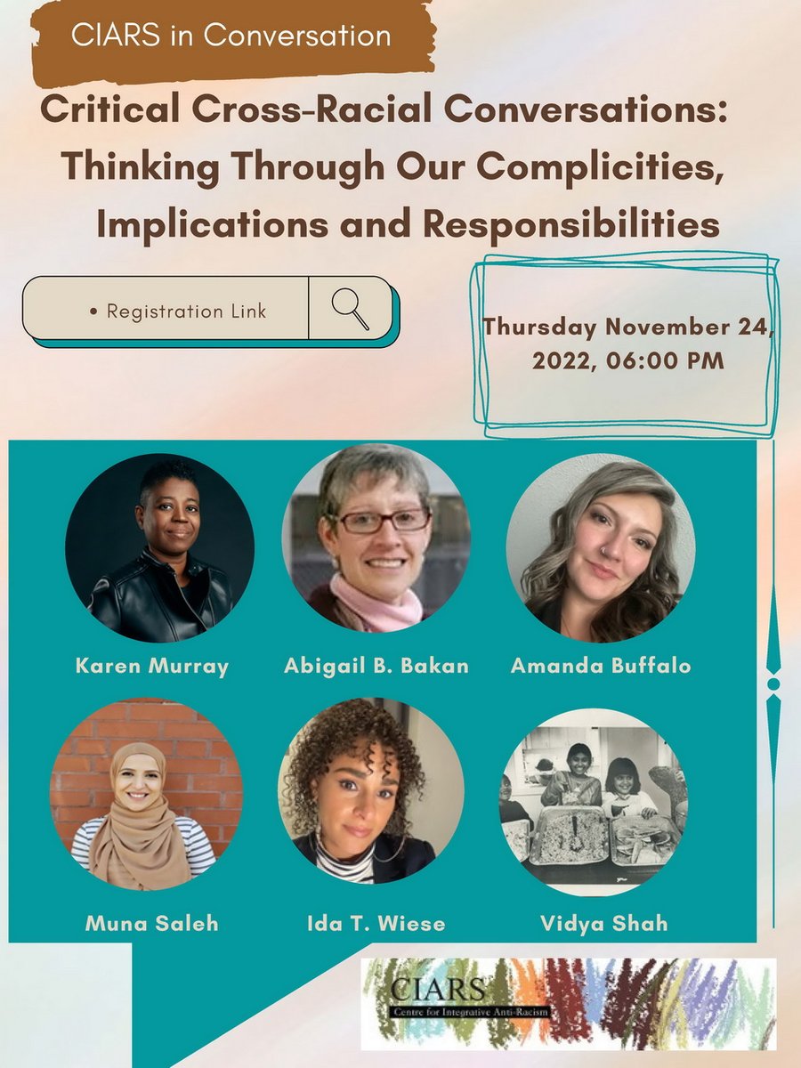 @OISECIARS is excited to present an amazing panel discussion on Critical Cross-Racial Conversations. We are excited and grateful to all the panelists @VidyaShah6 @DrMunaSaleh, @itrwiese, and our moderators @shergill_ms and Kathy Lewis
Register below:
us06web.zoom.us/webinar/regist…