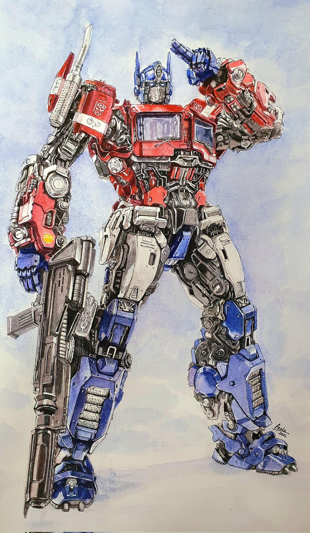 Original Transformers Optimus Prime Sketch by Jeff Tae 9x12 Board  eBay