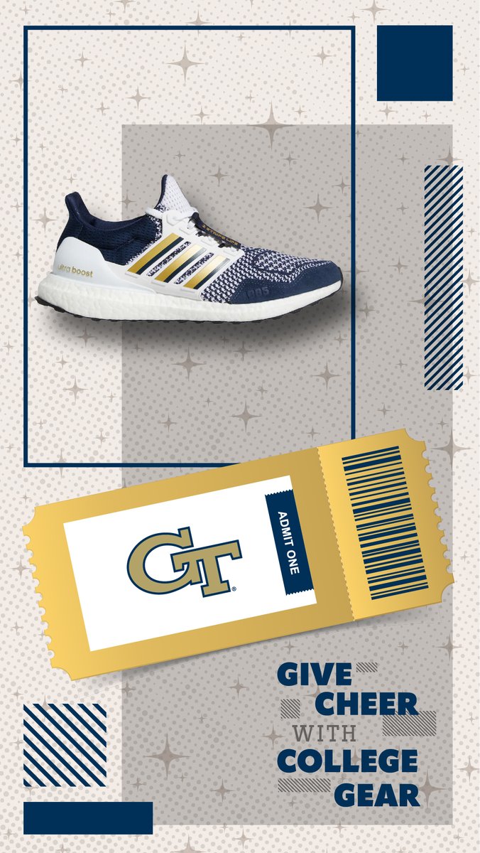 Heading to the game?  The freshest kicks are made with gold &amp; white. #SwarmStyle #georgiatech #georgiatechfootball #adidas🐝🏈