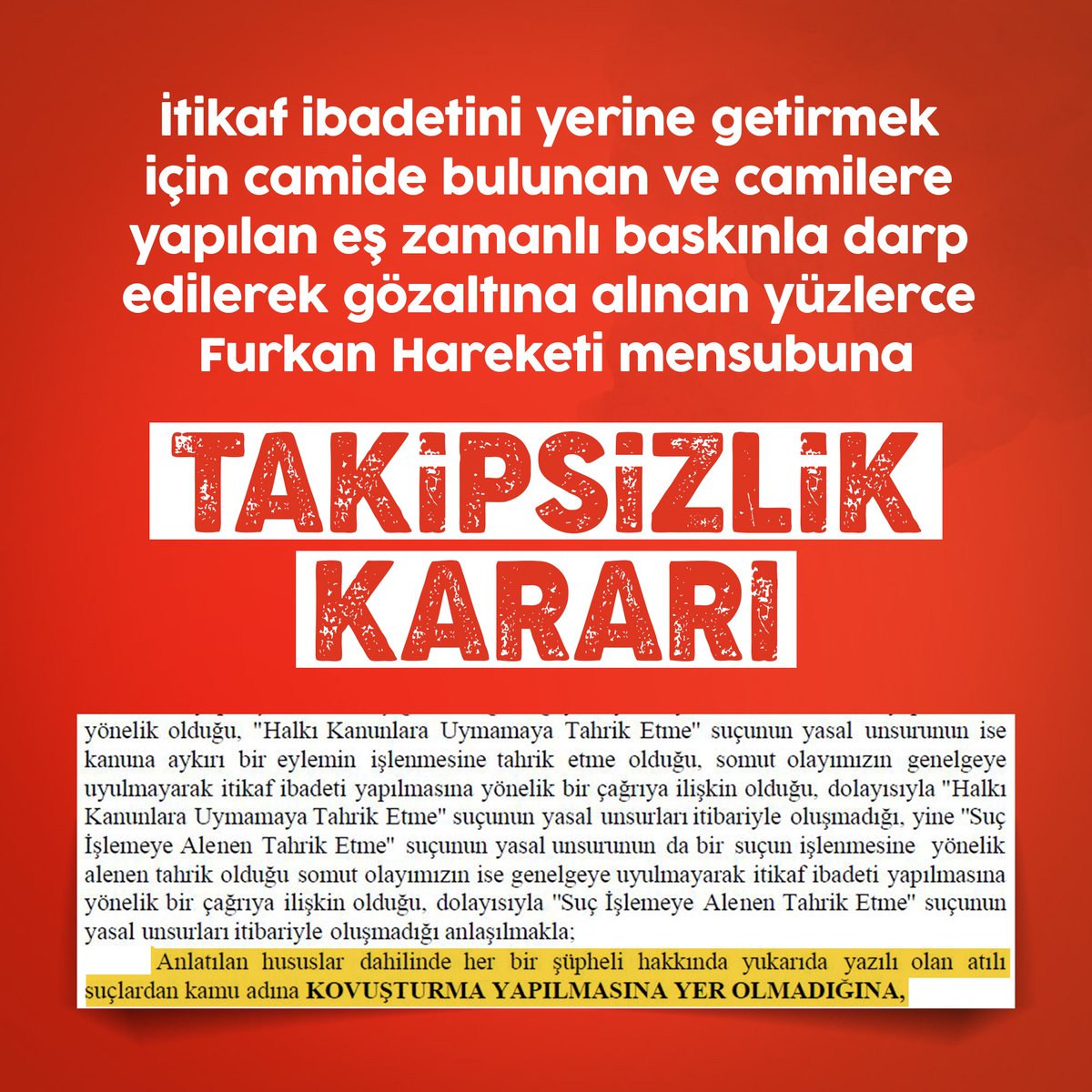 AyseSSahinn's tweet photo. Demek ki İtikaf; Suç Değilmiş! 

CamiBasanlar UtanırMı https://t.co/lsqfyEjg7E