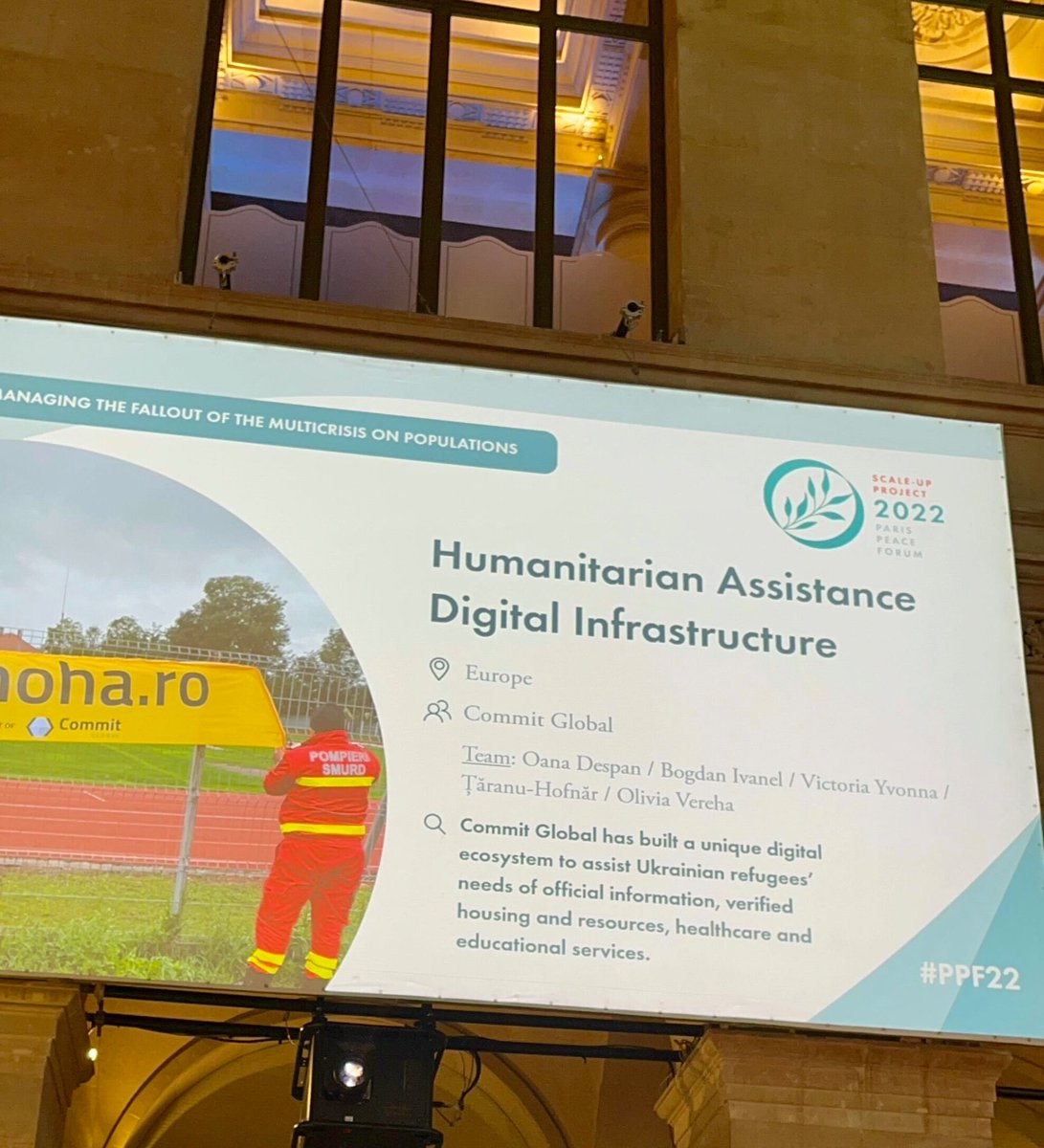 commitglobalorg's tweet image. 🆕🏆🔊Our Humaniarian Assistance Digital Infrastructure is 1️⃣ of 🔟 best Scale Up projects at @ParisPeaceForum 2022 and was chosen by the jury to benefit from a dedicated &amp;amp; customized support for a full year. 🥹🕊️ Thank you!

#CivicInfrastructure #SolutionsForPeace #PPF22