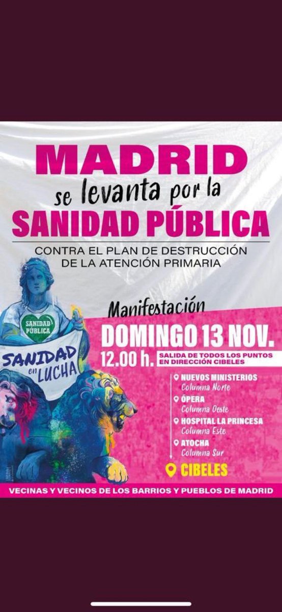BeatrizDuroA's tweet photo. Mañana en Madrid tenemos una cita ineludible. A las 12:00 hay que salir para defender la sanidad pública

¡Nos vemos en las calles! https://t.co/36U7srEIM0