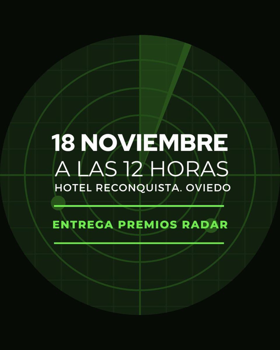 cuidalab's tweet image. Este próximo 18 de Noviembre de 2022, en el Hotel Reconquista de Oviedo, se realizará la entrega de los PREMIOS RADAR.

Se presentarán las 50 candidaturas que optan a los premios en sus 3 categorías: Spinoff, EBT y EBT ODS.

Brindaremos por el talento asturiano.

#premiosradar