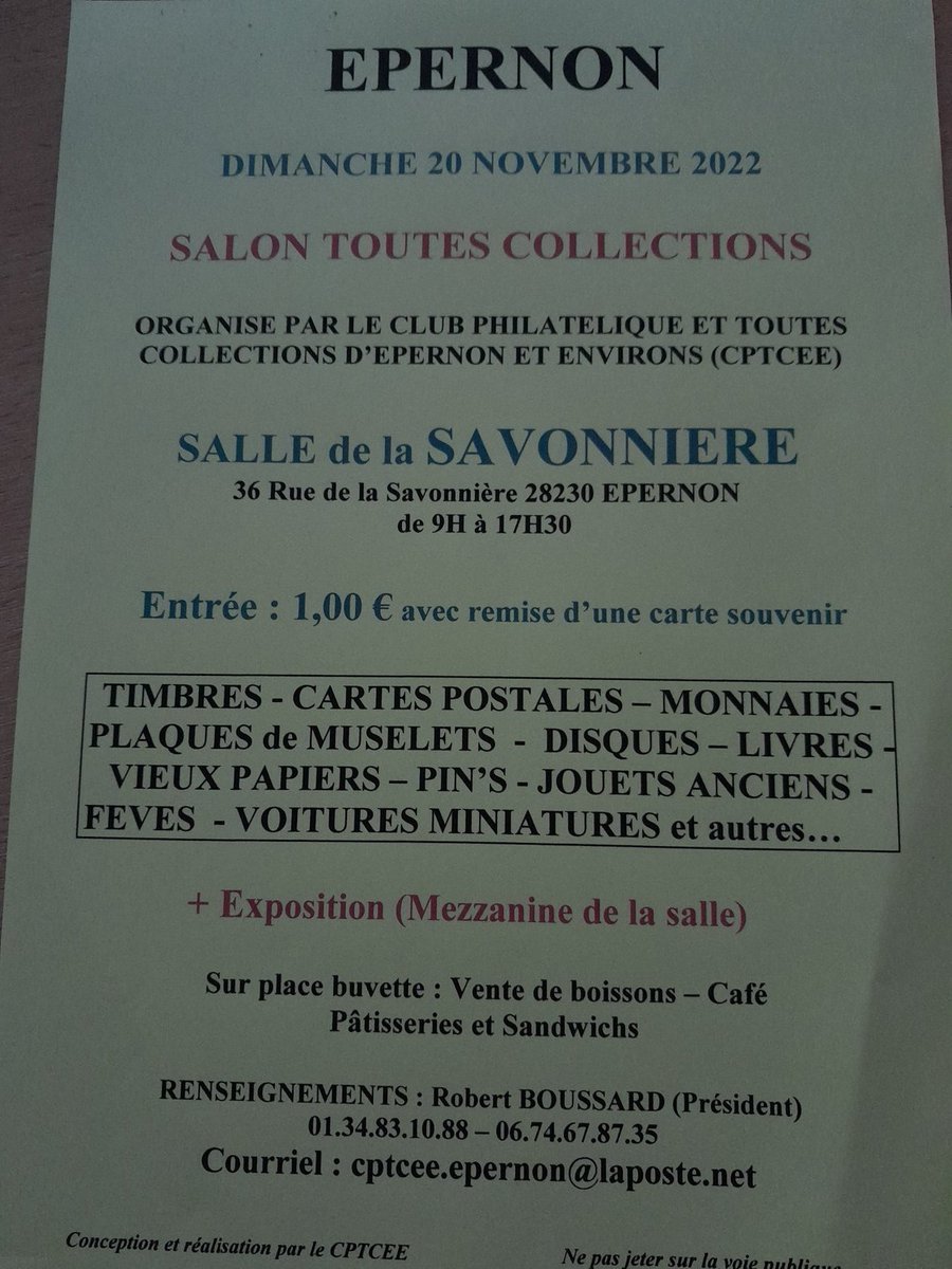 Salon toutes collections 20 novembre 2022. Epernon (28). #epernon #philatélie