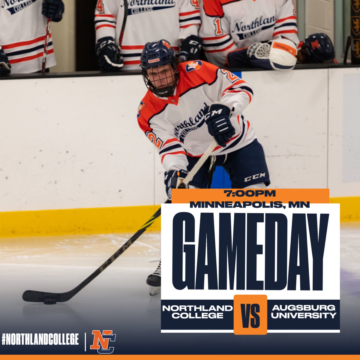 GAME DAY! Jacks travel to #5 ranked Augsburg University! Puck drop is set for 7pm! #NorthlandCollege