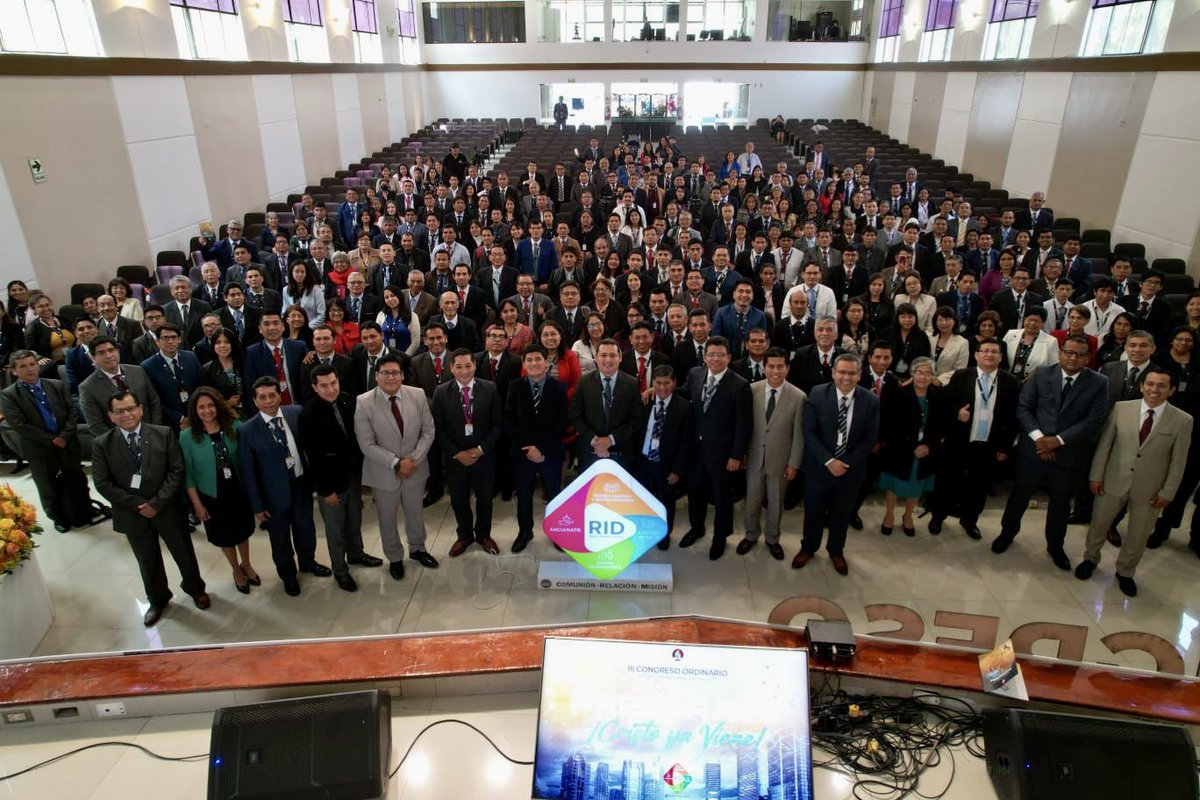 Foto del III CONGRESO ORDINARIO ASOCIACIÓN PERUANA CENTRAL ESTE, bajo el énfasis RID, listos para Reavivar, Involucrar y Discípular. #RID #CongresoAPCE #CristoYaViene