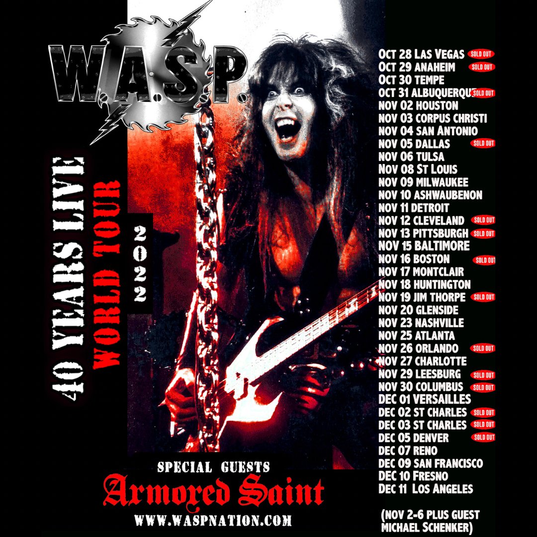 W.A.S.P. Nation on Twitter "The WASP/ ARMORED SAINT tour continues to