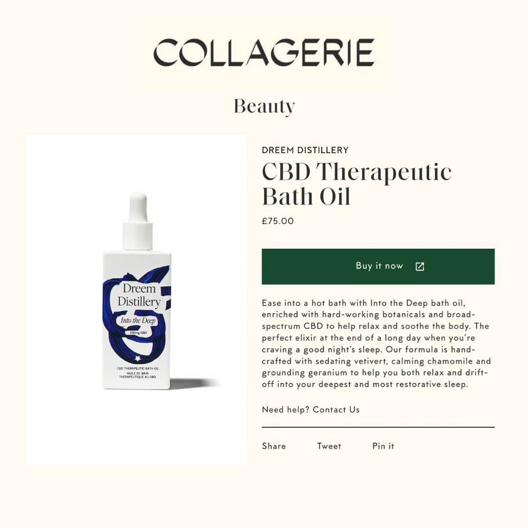 Ease into a hot bath with Into the Deep bath oil #LivetheDreem #Collagerie #IntotheDeep 

The perfect elixir at the end of a long day when you’re craving a good night’s sleep 🛁