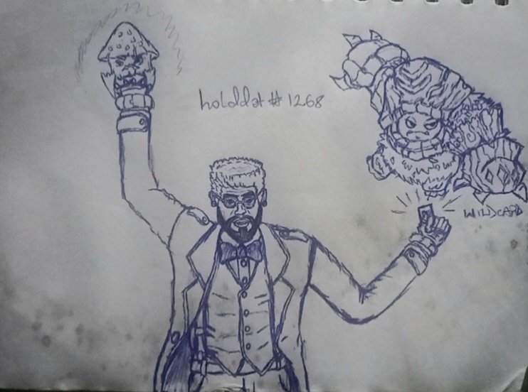 dlimbo__'s tweet photo. the wildcard is the ultimate comeback.
the hidden weapon under the sleeve.
with the power of the sacred spord, and the card of glory, we follow Jot Rustin.

made this hand drawn fan art of Jot Rustin, a spord and a #FrolickingFendor. 
hope you like it.
#JotRustin
@PlayWildcard https://t.co/ybY6k1EWDH