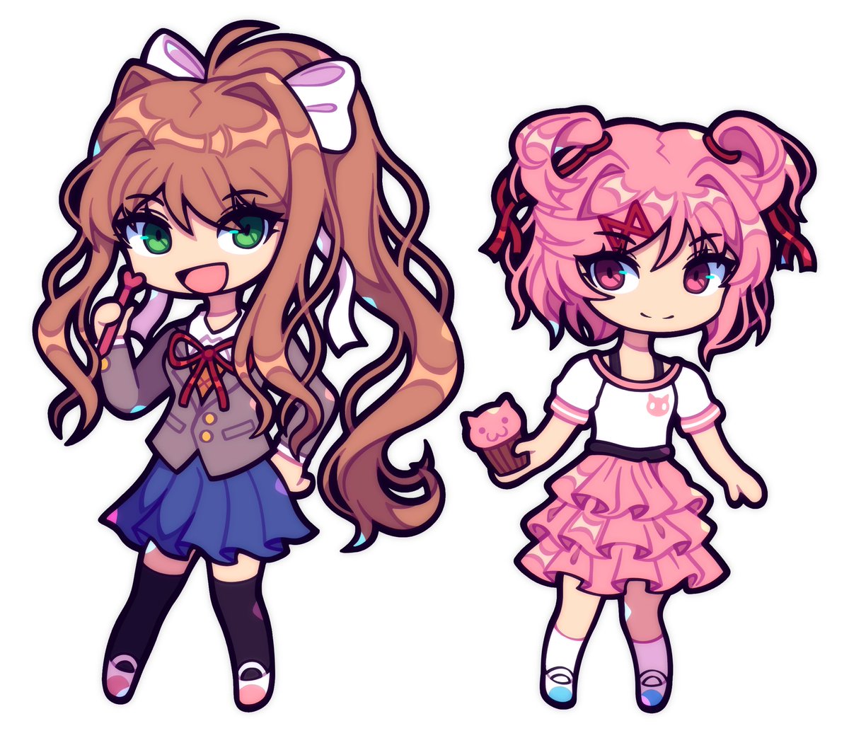 NinhAwesome's tweet photo. I draw Monika and Natsuki. 

I’m not a fan of ddlc, (It’s okay if you like it) but I just wanted to draw this. 
•
•
#monika #natsuki #monikaddlc #natsukiddlc #ddlcfanart #DokiDokiLiteratureClub #ddlc https://t.co/V6PpZPz5pT