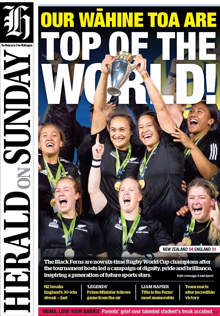 One for the history books!!!!! Our brilliant wāhine toa 🖤 <a href="/BlackFerns/">Black Ferns</a> <a href="/nzherald/">nzherald</a>