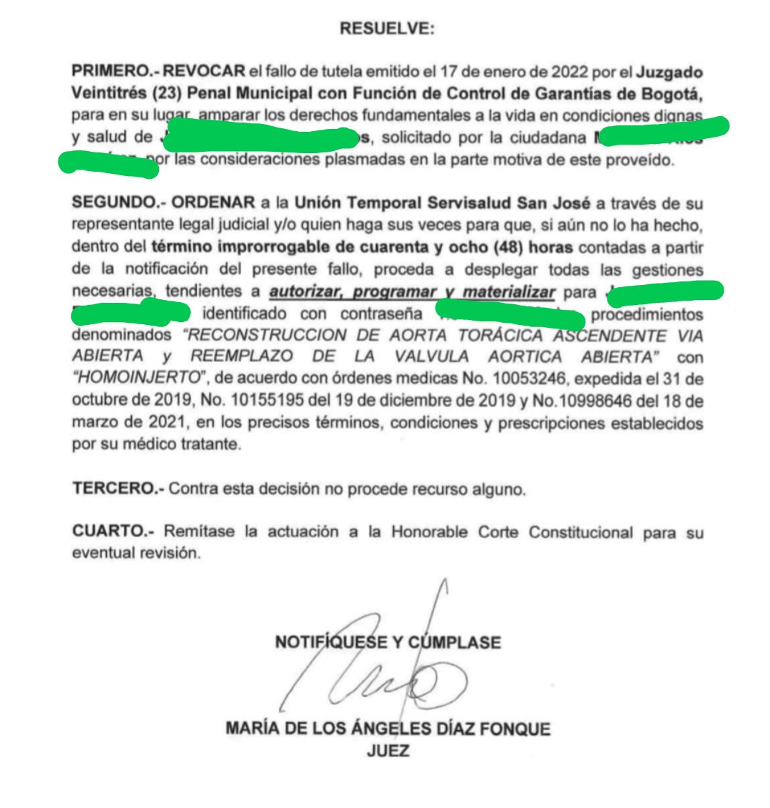Vulneracion sistemática derecho a la salud y desacato a fallo de tutela, tendremos que denunciar internacionalmente al Estado ante Organismos Derechos Humanos para que garantice vida de paciente hijo de docente 
@UtServisalud <a href="/odpdh/">Organización para la Defensa Del Paciente DD.HH.</a> <a href="/castellanosfj/">Francisco Castellanos</a> <a href="/Citytv/">Canal Citytv</a> <a href="/fecode/">fecode</a> <a href="/EdnaBonillaSeba/">Edna Bonilla Sebá</a>