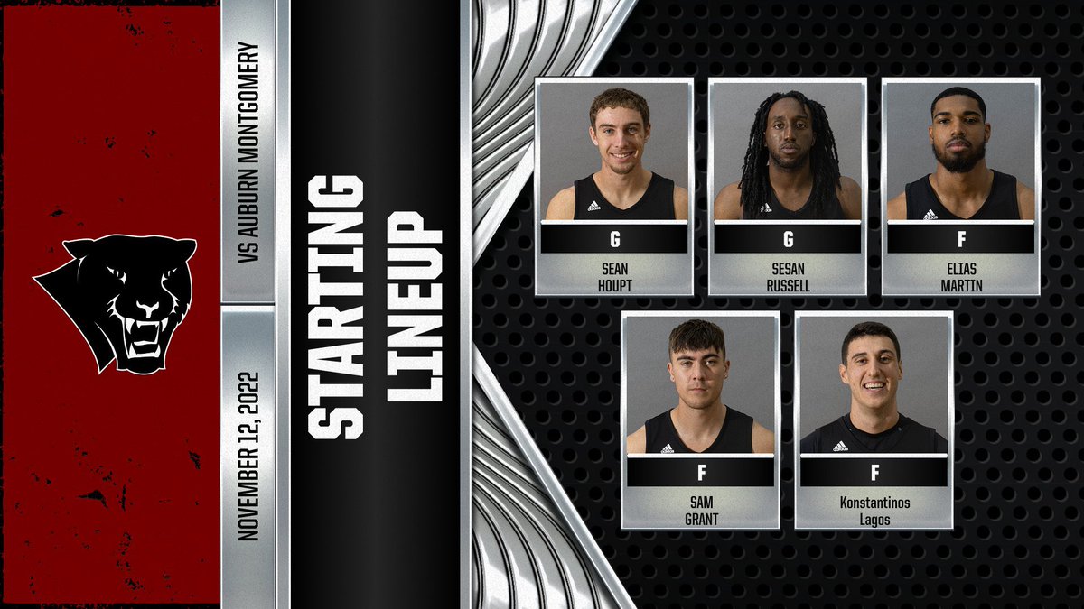 No changes in the starting lineup for this afternoon. 

Sesan Russell
Sean Houpt
Konstantinos Lagos
Elias Martin
Sam Grant 

#GoPanthers 🐾