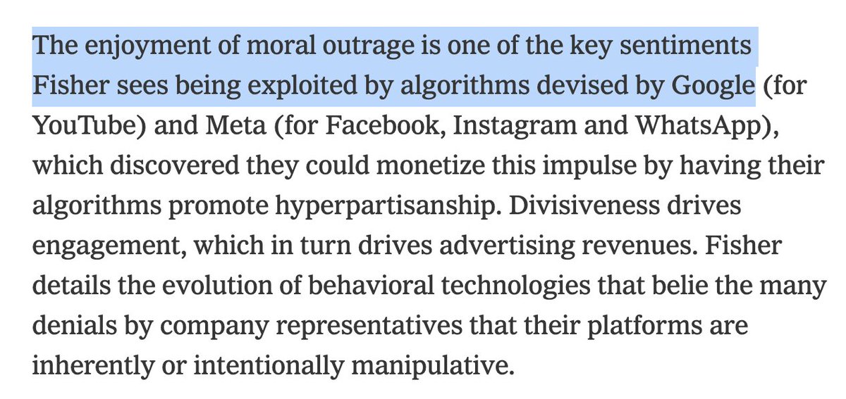Just picked up The Chaos Machine by <a href="/Max_Fisher/">Max Fisher</a>, excited to read. Great write up by @ProfessorShaw nytimes.com/2022/09/01/boo….