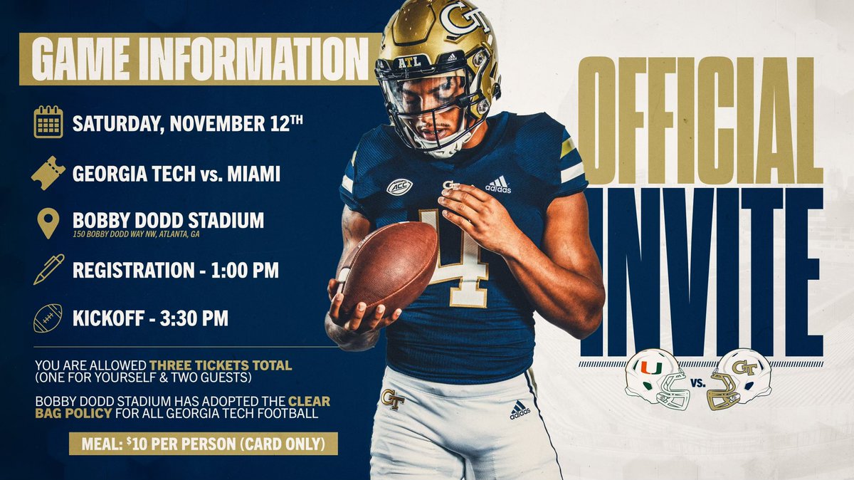 I will be in Atlanta for the Georgia tech-miami game! <a href="/GeorgiaTechFB/">Georgia Tech Football</a> <a href="/GeorgiaTech/">Georgia Tech</a> <a href="/Coach_Neighbors/">𝘾𝙤𝙖𝙘𝙝 𝙈𝙖𝙩𝙩 𝙉𝙚𝙞𝙜𝙝𝙗𝙤𝙧𝙨</a> <a href="/RisingSeniors/">RisingSeniors Foundation</a> <a href="/RecruitGeorgia/">Recruit Georgia</a> <a href="/BALLERSCHOICE1/">BALLERS CHOICE LLC</a>