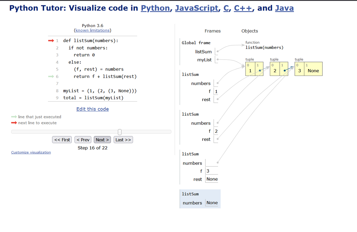 ZB333ZB's tweet image. Learned about this amazing tool #pythontutor on pythontutor.com Helps you to visualize the piece of code you got stuck with