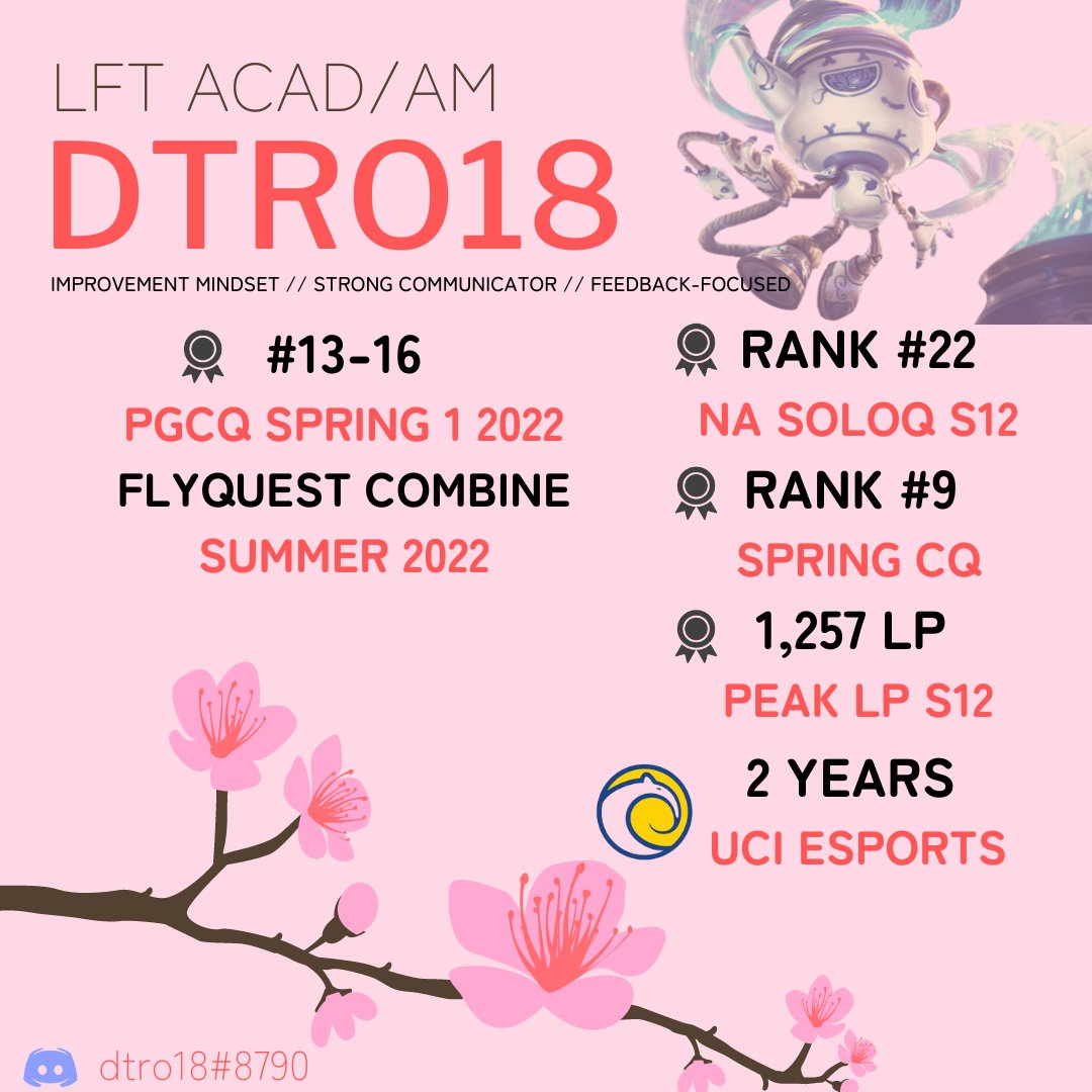 Looking for opportunities AM/ACAD. Contact via: dtro18#8790. RTs appreciated!