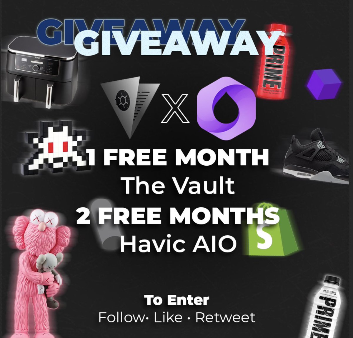 HavicAIO's tweet photo. We’ve teamed up with @TheVaultIO for a giveaway!

To enter, simply like, retweet, tag a friend and follow @TheVaultIO &amp; @HavicAIO 

Good luck👀 https://t.co/4lBPpTP1eS