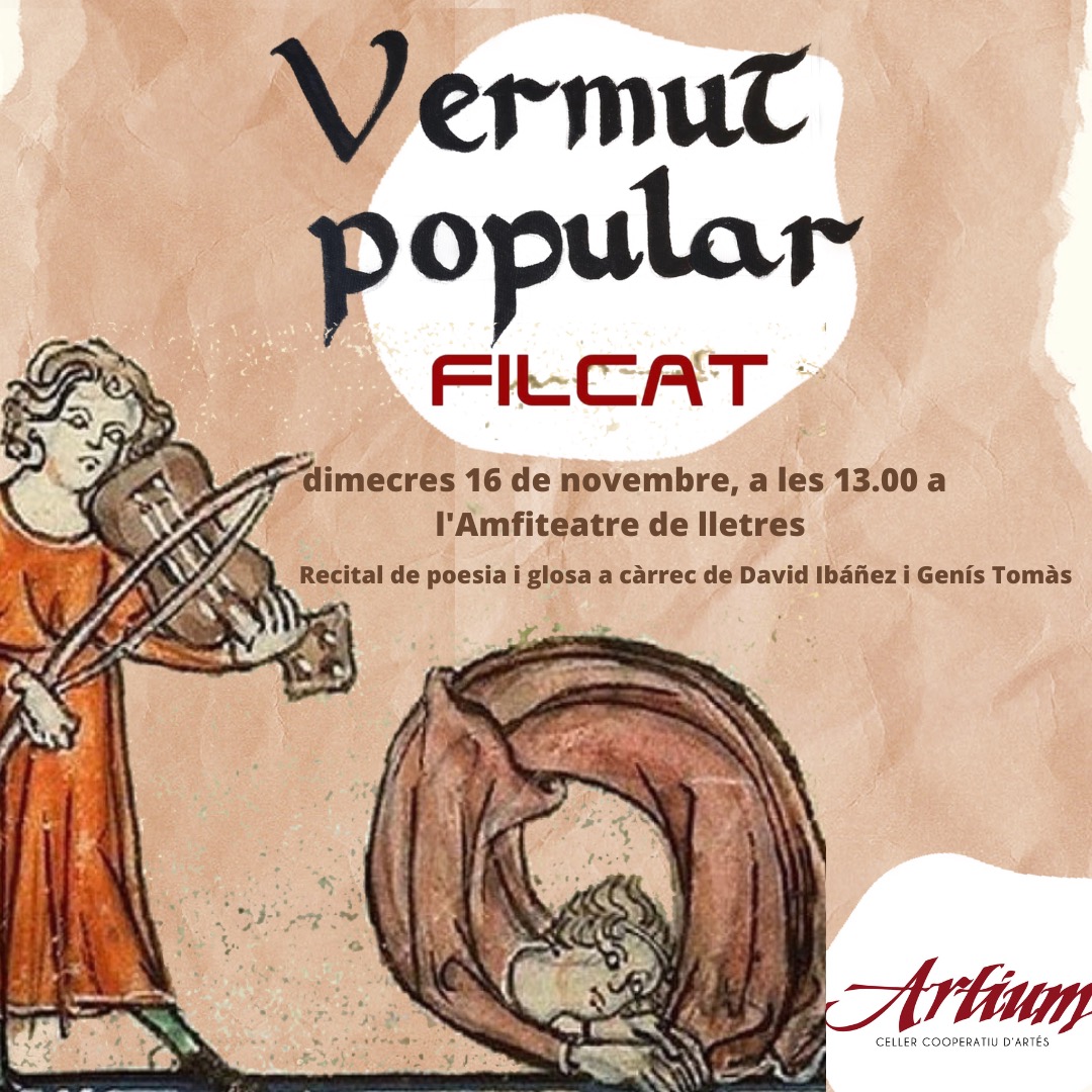 VERMUT POPULAR!
El dimecres 16 de novembre torna el vermut popular de l'assemblea de filologia catalana!

🕐: De les 13:00 fins a les 19:00.

📍: Amfiteatre de Lletres

🥳: Recital poètic i glosa.

VOS HI ESPERAM!! Recordau: vermut i birres a preus populars!!🍺🍸