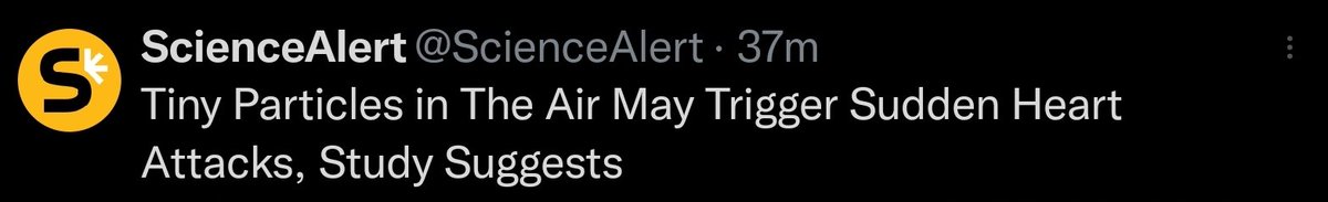 Tiny particles in the air cause heart attacks.👇. In Australia/Singapore.

Now they blame the air for myocarditis🤡.
Where were these particles in 2019? And why results are not repeatable, say Denmark?