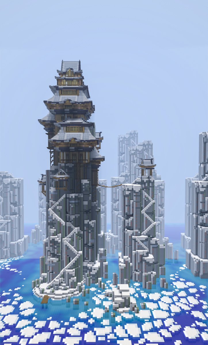 Snowy minecraft collab build with the @NicheMC #Minecraft #Minecraftbuilds #minecraft建築コミュ