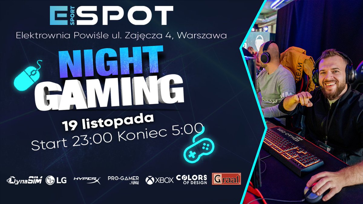 Czas ogłosić listopadowy NIGHT GAMING! 🌙

Całonocne granie odbędzie się już za tydzień. Rezerwacje przyjmujemy na Messengerze lub poprzez mail: martyna@esportspot.pl. Do zobaczenia! 🔥