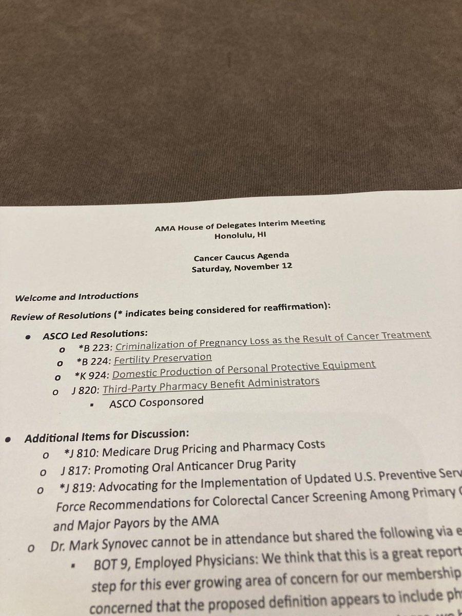 ChrisWeeMD's tweet photo. Saturday morning meeting of the #CancerCaucus here at #AMAmtg with 100% Kona ☕️!  Addressing critical issues, such as @ASCO led resolution to ensure that pregnancy loss due to cancer treatments is not criminalized. https://t.co/TdNsZCpQ19