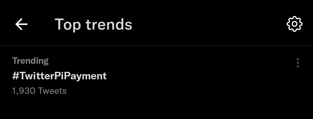 PiRevolutionX's tweet photo. We did it guys!!! We all put #TwitterPiPayment on the trending topics on twitter. Now people following up on the discourse around twitter's development under Elon Musk will also be exposed to discussions surrounding #PiPayment. Let's goooo!!! More Pi awareness!✊ https://t.co/YE9kCXfvG5