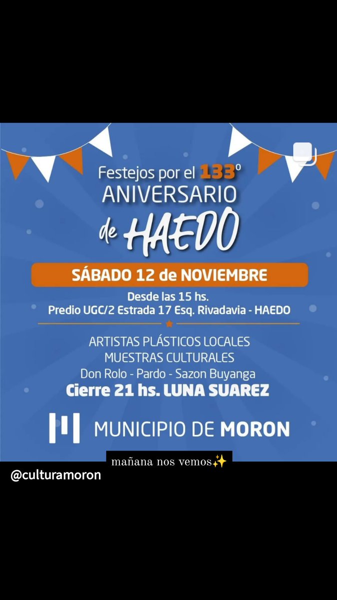 gente del oste hoy nos vemos a las 21 hs 💛