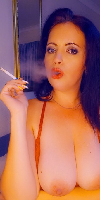 #stockings #lingerie #busty #tits #bigtits #goingcommando #fingering #drag #inhale #cigarette #smoke