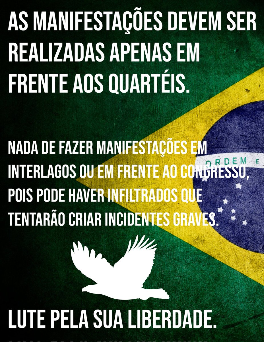 SomenzariEdson's tweet photo. Tem gente se passando por patriota boldonarista, incentivando a violência, invasão, quebra-quebra, etc...
Mantenham a calma e a manifestação pacífica, vamos evitar o mesmo que aconteceu no Capitólio, que até hoje colocamos na conta do Trump https://t.co/BXraYlDl3Z
