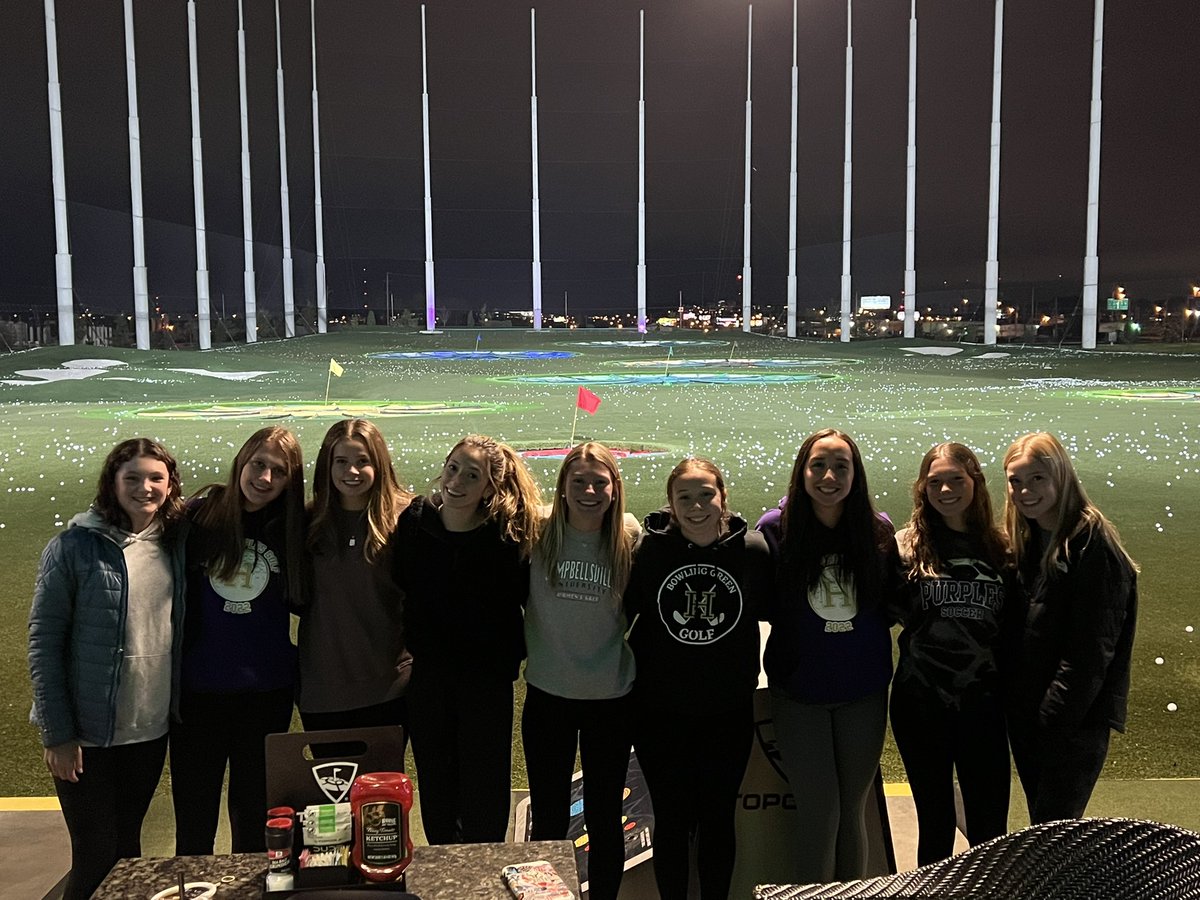 It was a little chilly. But our @Topgolf trip always marks the end of our golf season. Thank you girls. You made this a great season. Already looking forward to the next season. Going to be another epic year for @LadyPurplesGolf and @BgPurplesAth!