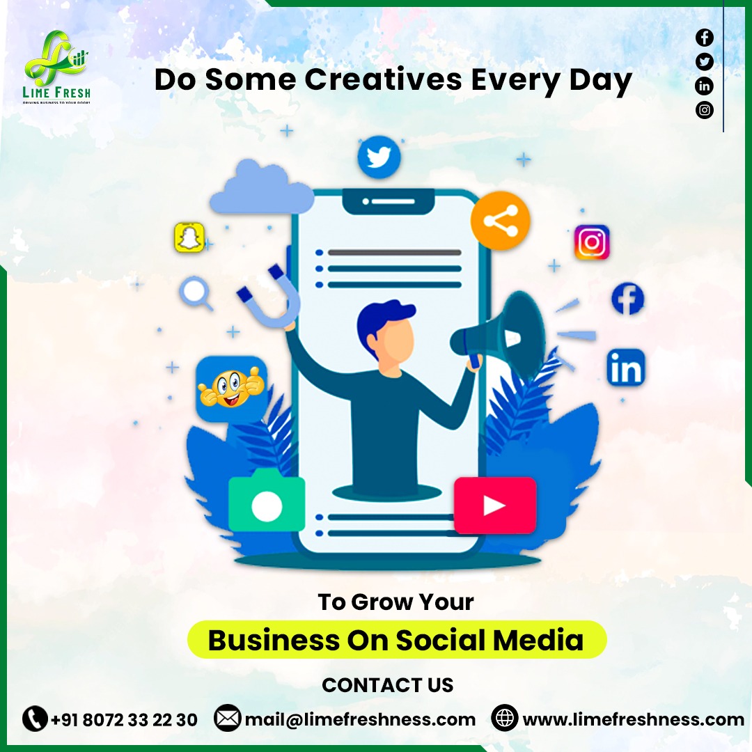 Do Some Creatives Every Day,
To Grow Your Business on Social Media!

#socialmediamarketing #socialmediamanagement #socialmediaservicesforbusiness #socialmediaadvertisement #SocialMediaAdvertising #facebookads #instagramads #instagramadscampaign #FacebookAdsCampaign #LIMEFresh