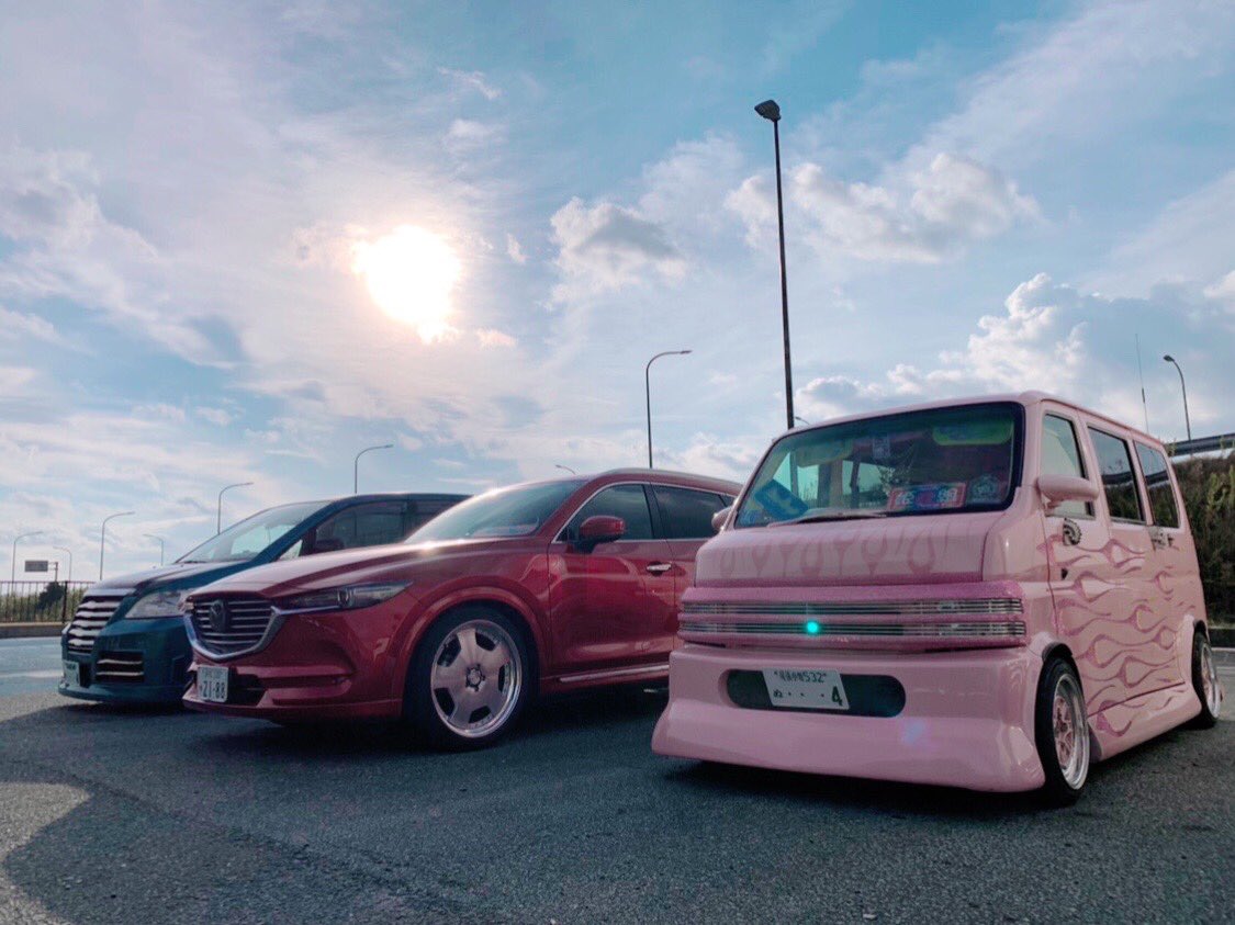 hideSTARDUST's tweet photo. 今日のスタダスツーリング Part.2
音羽蒲郡まで高速使って潮見坂で合流。
午後から雨とは思えないくらいの天気。
#チームスターダスト
#姫組 (♥︎姫組♥︎)
#バモス #HM1 #HondaVamos
#cx8
#NOAH #ノア #AZR60
#タント #LA600S
. https://t.co/ELfPB45osC