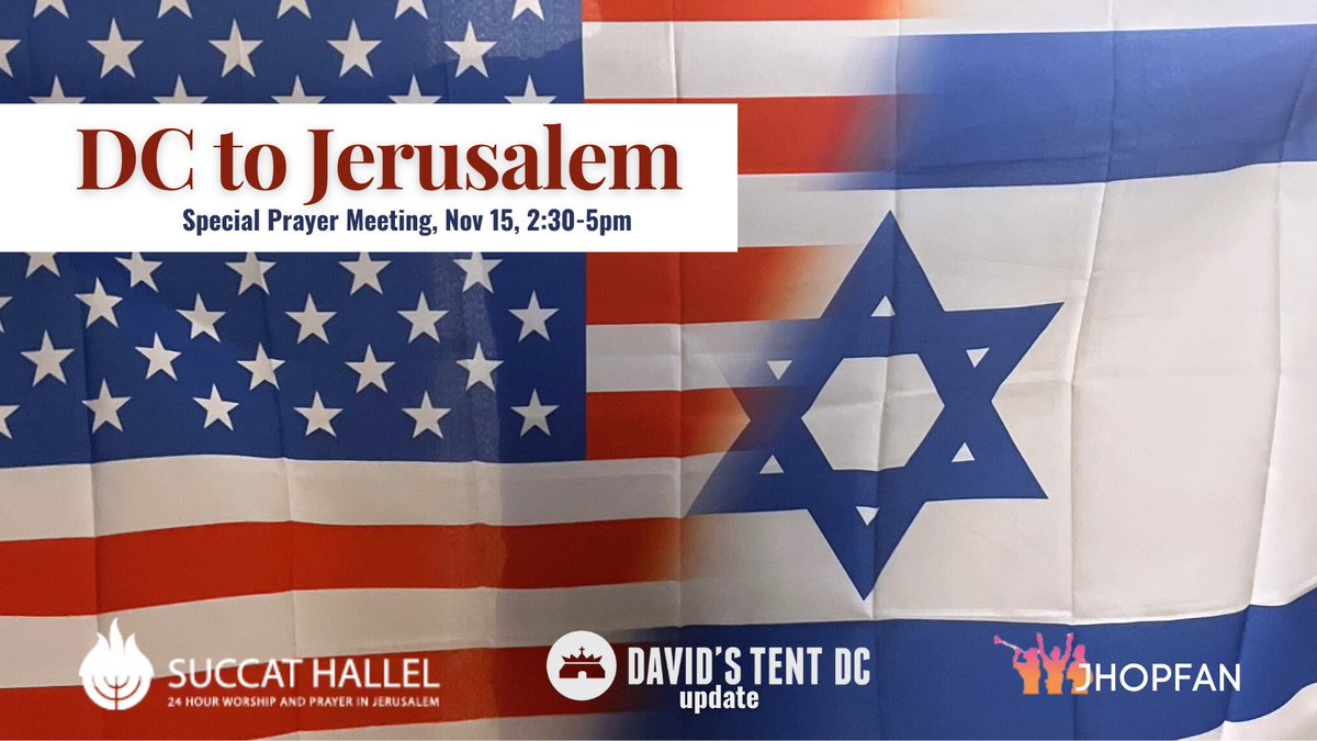 WHOPDC's tweet image. A last minute double blessing! AND YOU'RE INVITED!

Join us and see what God is doing at David's Tent DC, with both Rick Ridings (Succat Hallel, Jerusalem) and Tom Hess (Jerusalem House of Prayer for all Nations).

For more details - mailchi.mp/davidstentdc/d…