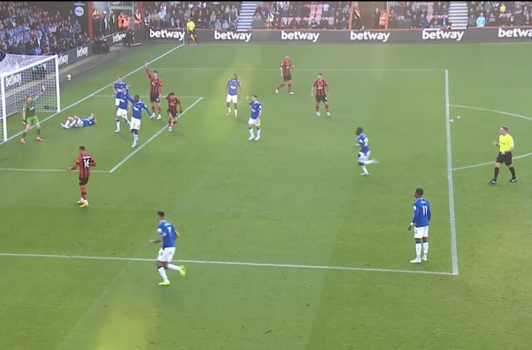 Everton were dire but this has been going on for months now. Rules state play should stop. Referee couldn’t give a fuck. Play continues